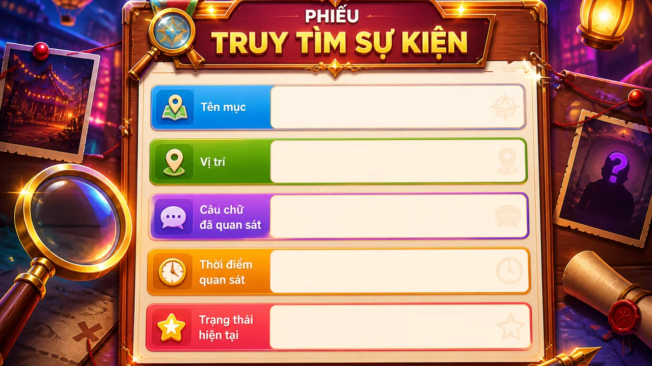 Cách lưu dấu vết sự kiện đã xem: mẫu ghi lại sự kiện mu88 dễ kiểm tra